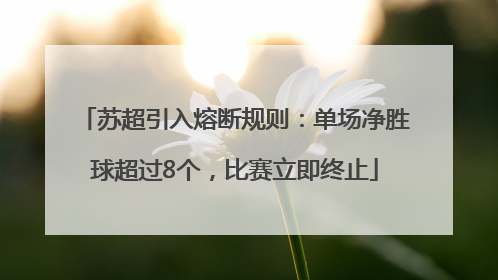 苏超引入熔断规则：单场净胜球超过8个，比赛立即终止